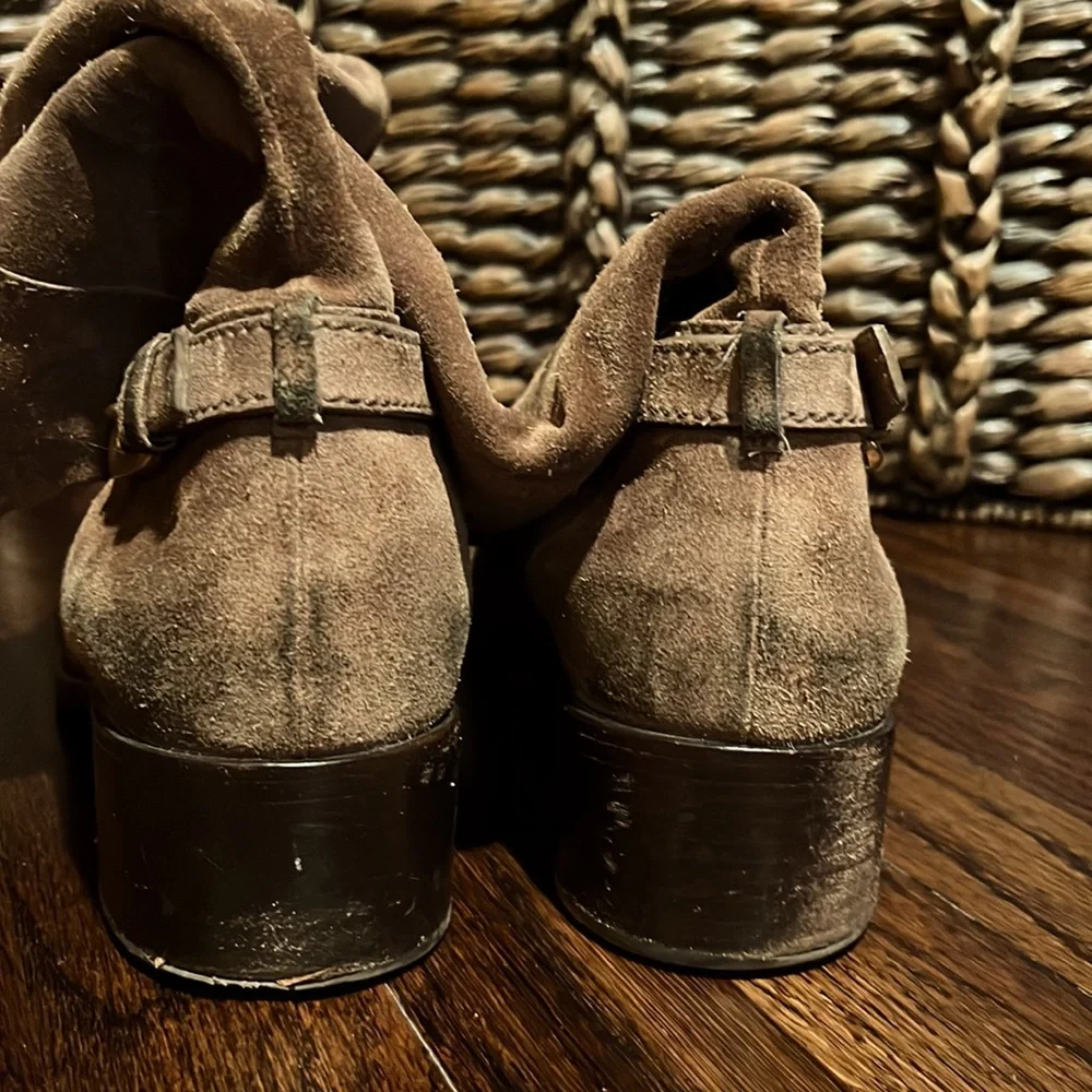 PRADA Size 40 (10) Narrow Fit Slouchy Brown Suede Boot Reeled - Picture 9 of 9